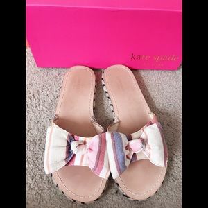Kate spade muticolor with Bow slide sandal slip on